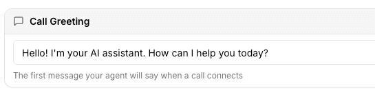 Call Greeting