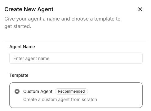 Create New Agent
