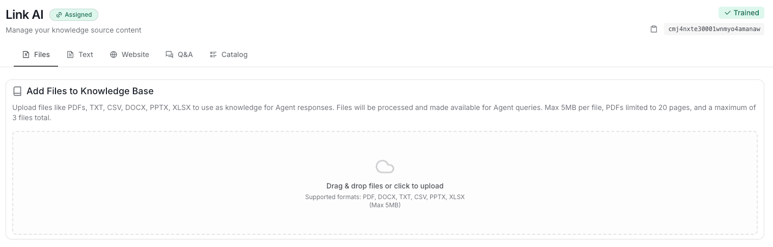 Knowledge Base Upload