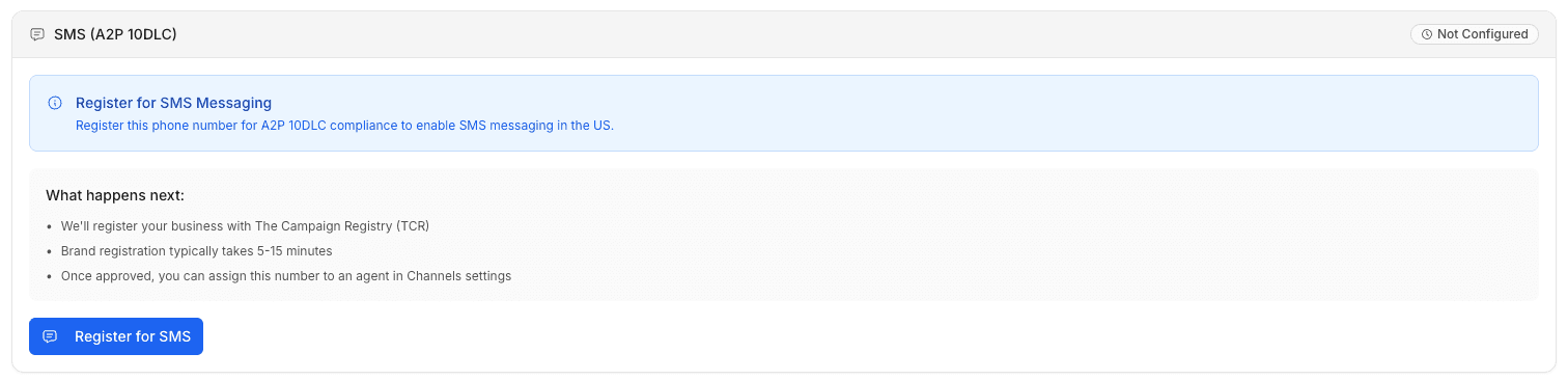SMS Configuration